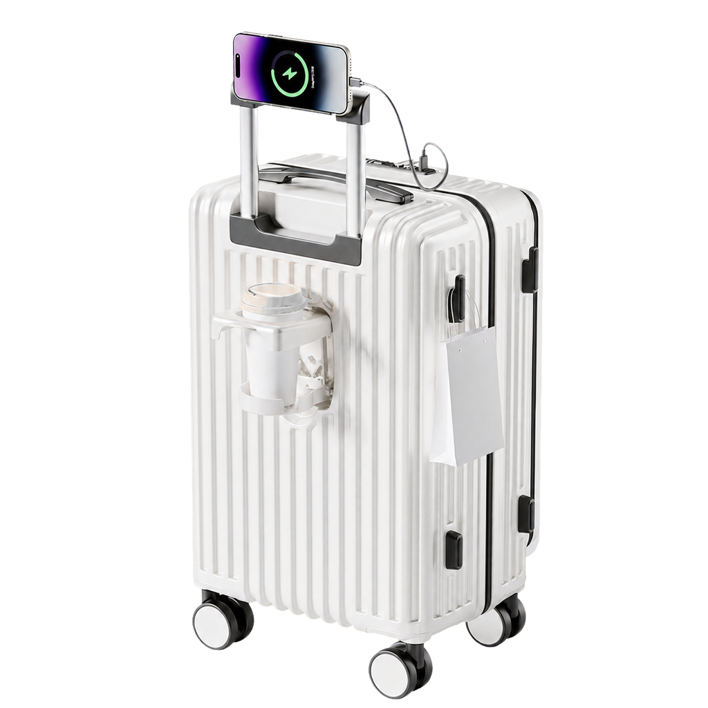 Expandable Front Opening Luggage with TSA Lock, Large Capacity Hard Shell Suitcase for Travel