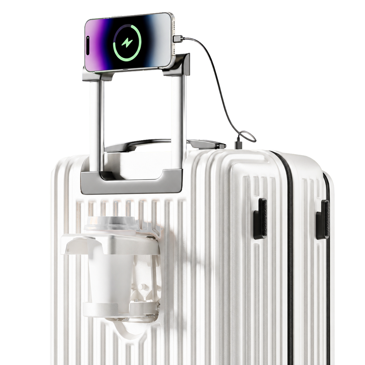 Expandable Front Opening Luggage with TSA Lock, Large Capacity Hard Shell Suitcase for Travel