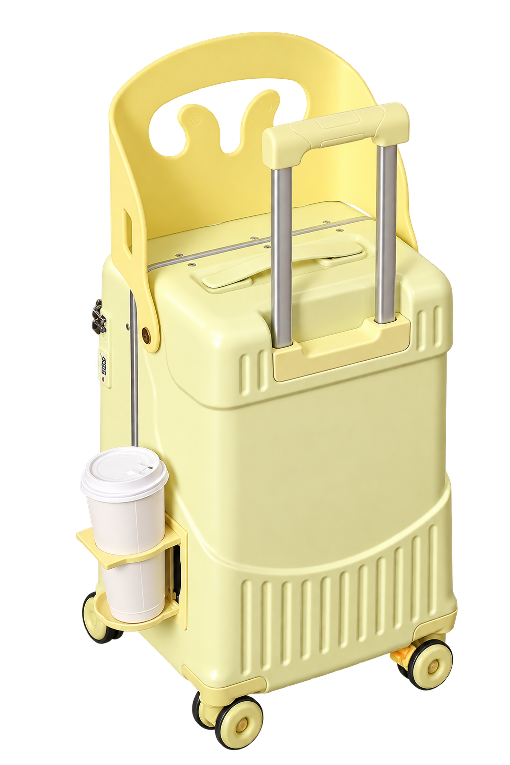 Kids Ride-On Suitcase with Seat, Safety Belt & Cup Holder – 20"/24" Travel Luggage