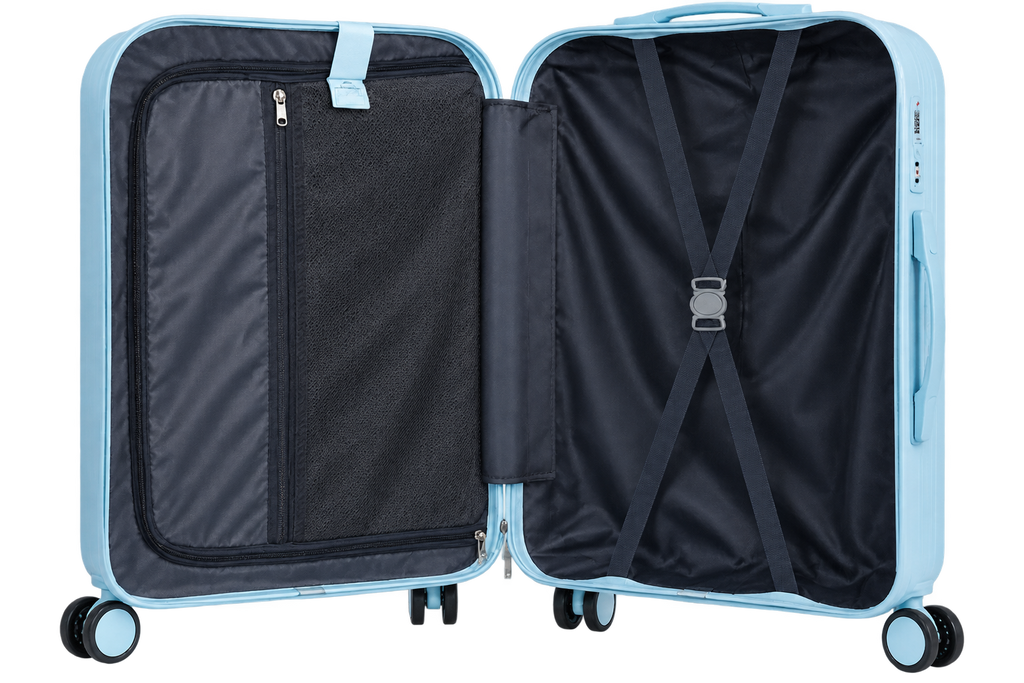 4-in-1 Travel Suitcase with Phone Holder, Cup Holder, Scratch-Resistant Shell & Smart Travel Design