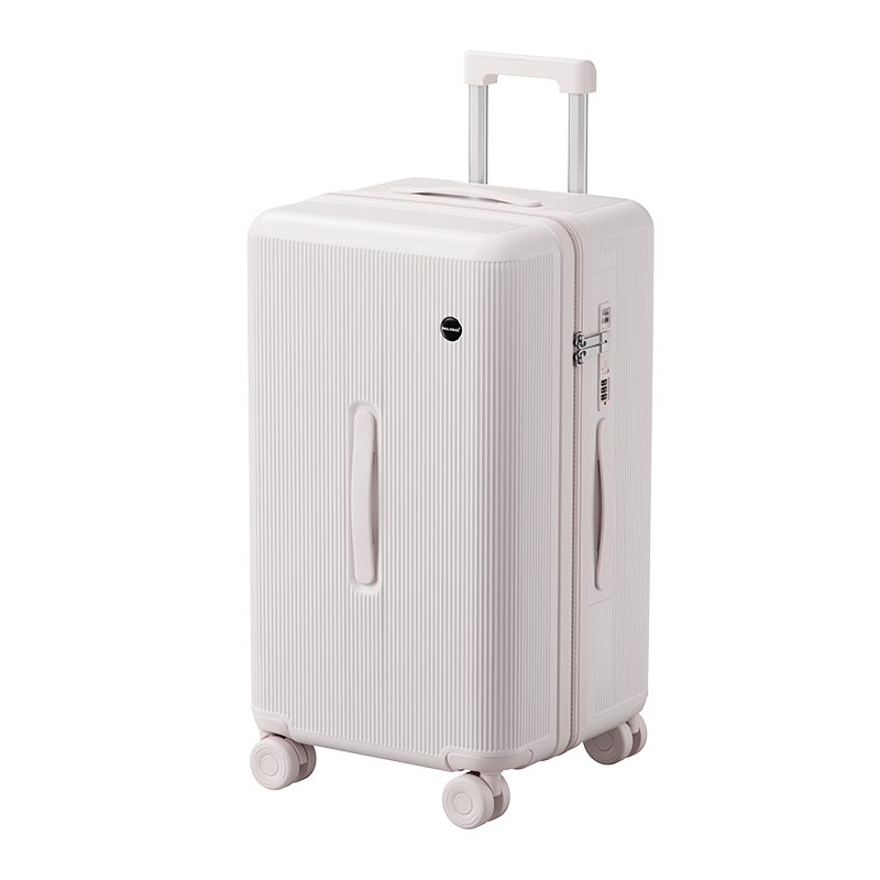 Durable Vertical Ribbed Travel Suitcase – Large Capacity, Impact-Resistant with 360° Spinner Wheels