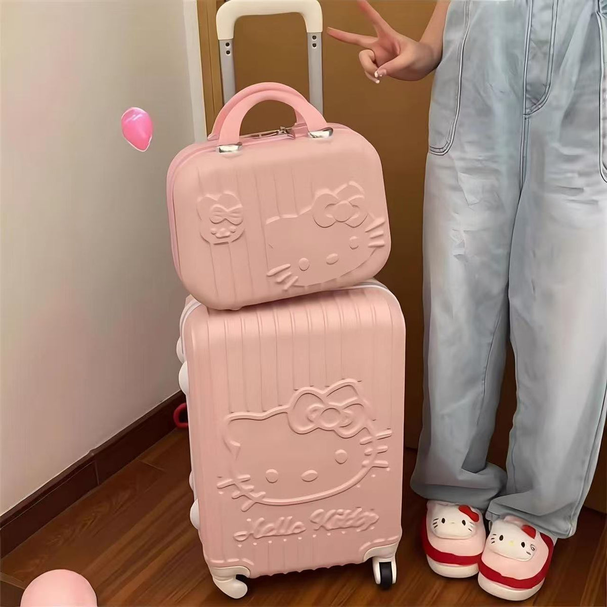 Cute Kitty Luggage Set with Carry-On Bag – 20, 24 & 26 Inch