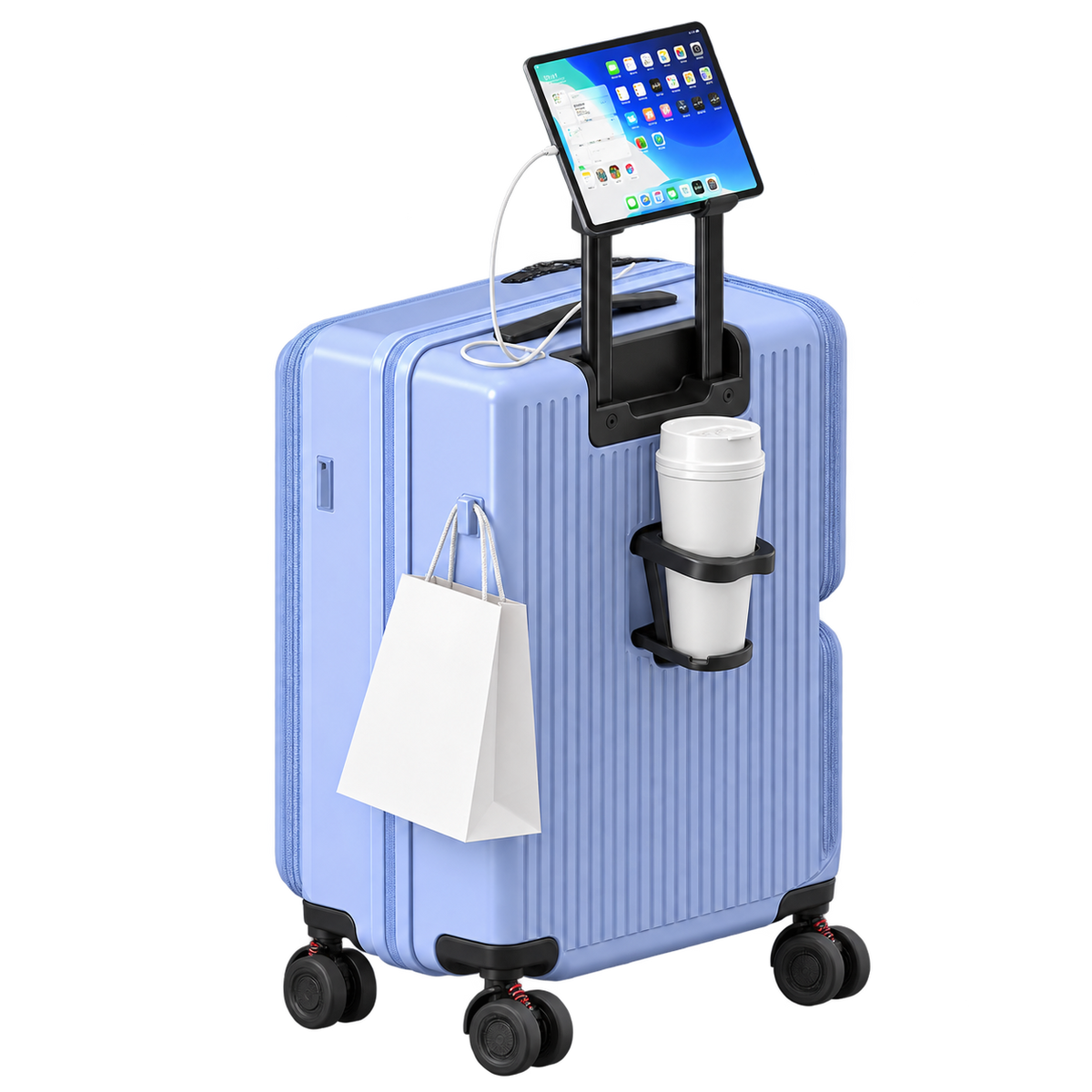 VORLIVA Smart Front Opening Carry On Luggage – Premium Expandable Hardshell Suitcase with Laptop Compartment & 360° Spinner Wheels