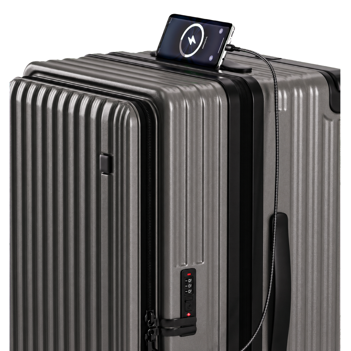 Large Capacity Side-Opening Suitcase with Wet & Dry Separation – Business Travel Luggage