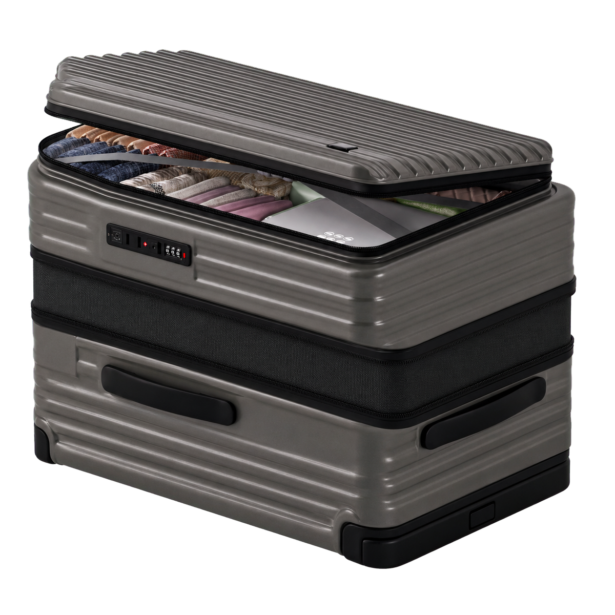 Large Capacity Side-Opening Suitcase with Wet & Dry Separation – Business Travel Luggage
