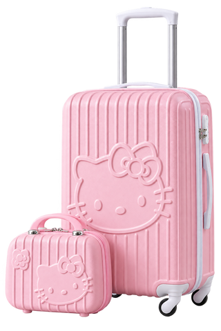 Bộ va li hình mèo Kitty đáng yêu kèm túi hành lý xách tay – 20, 24 & 26 Inch