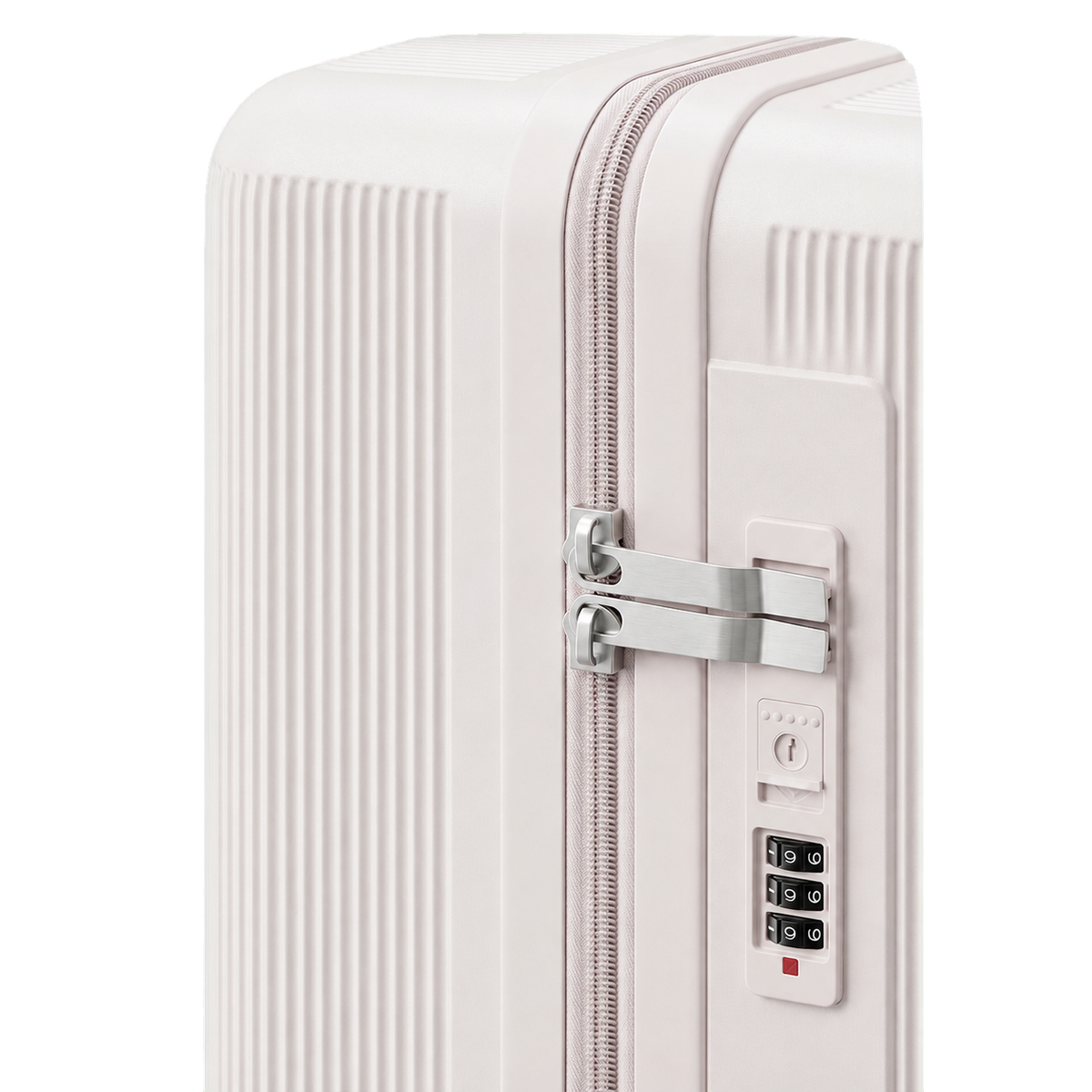Durable Vertical Ribbed Travel Suitcase – Large Capacity, Impact-Resistant with 360° Spinner Wheels