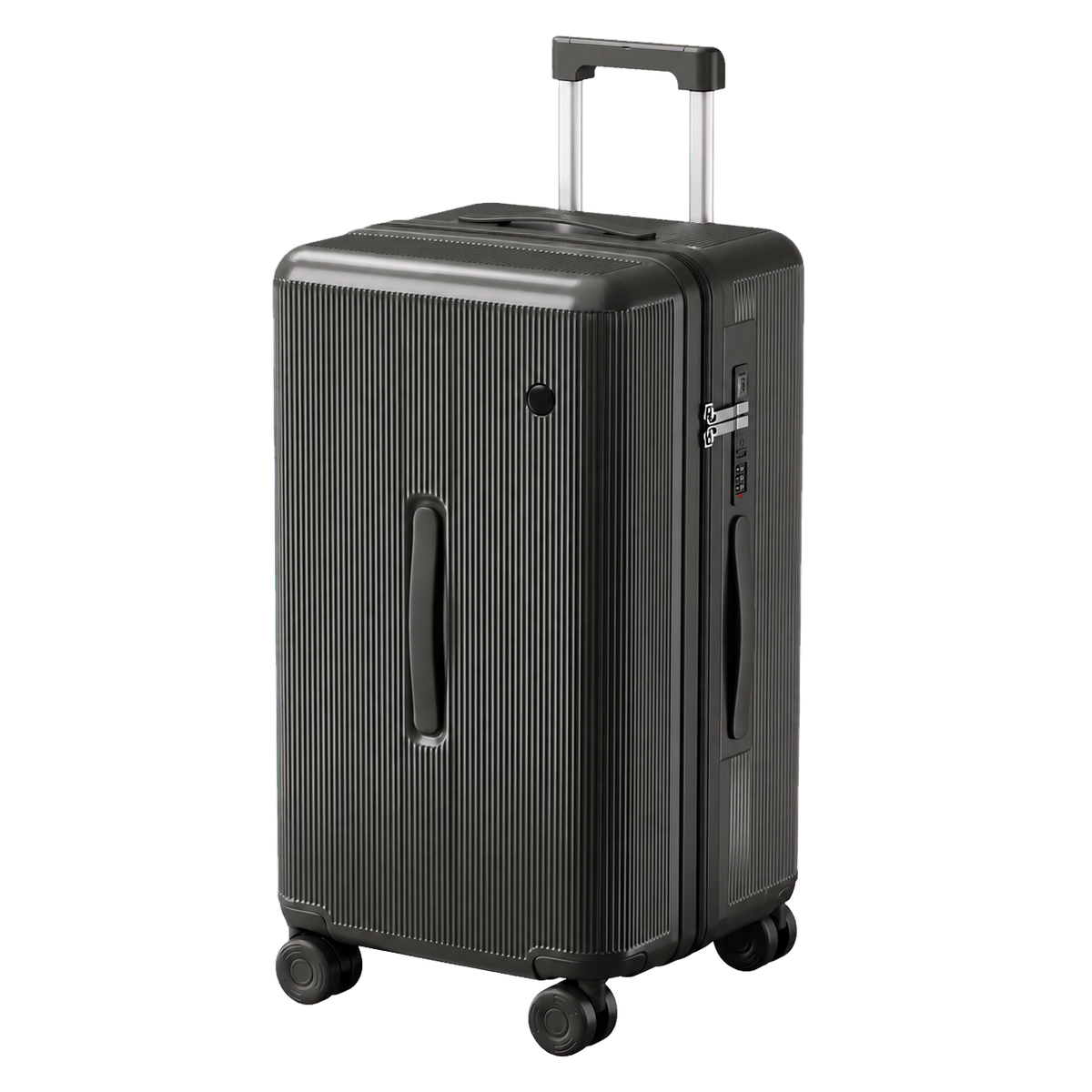 Durable Vertical Ribbed Travel Suitcase – Large Capacity, Impact-Resistant with 360° Spinner Wheels